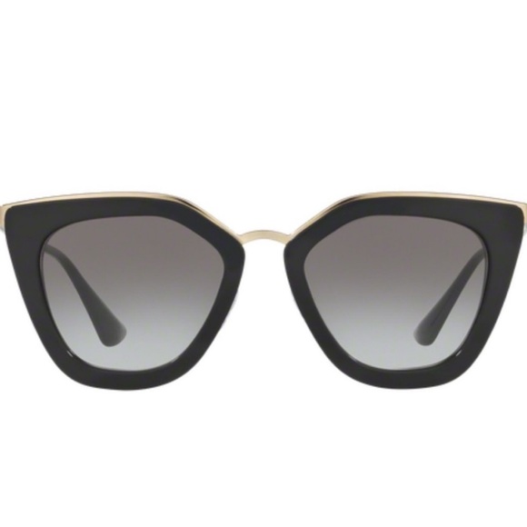 PRADA Cat Eye Black & Gold Sunglasses SPR53S - Picture 1 of 15